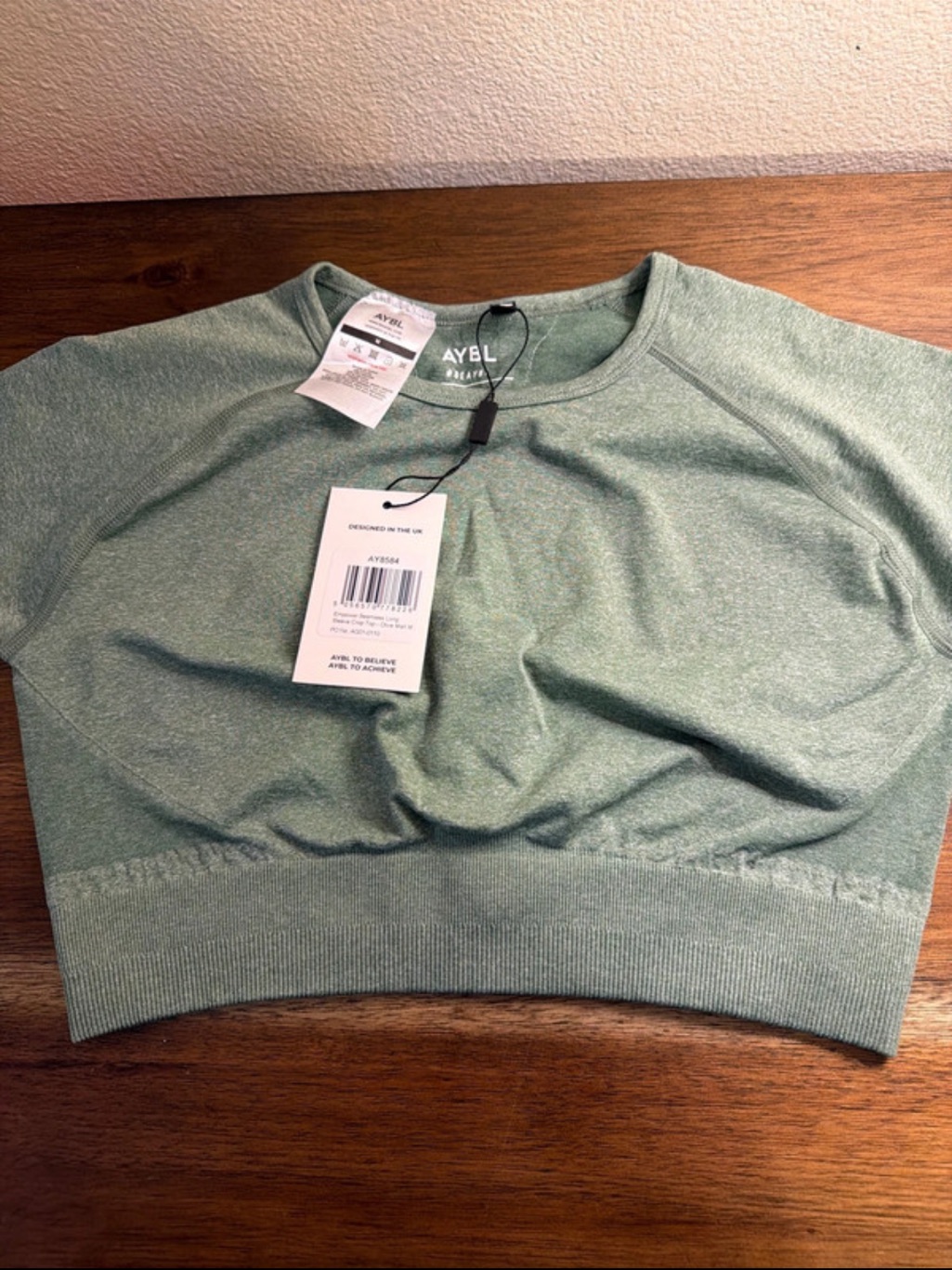 Aybl Sage Green Heathered Crop Top — image 4 of 7